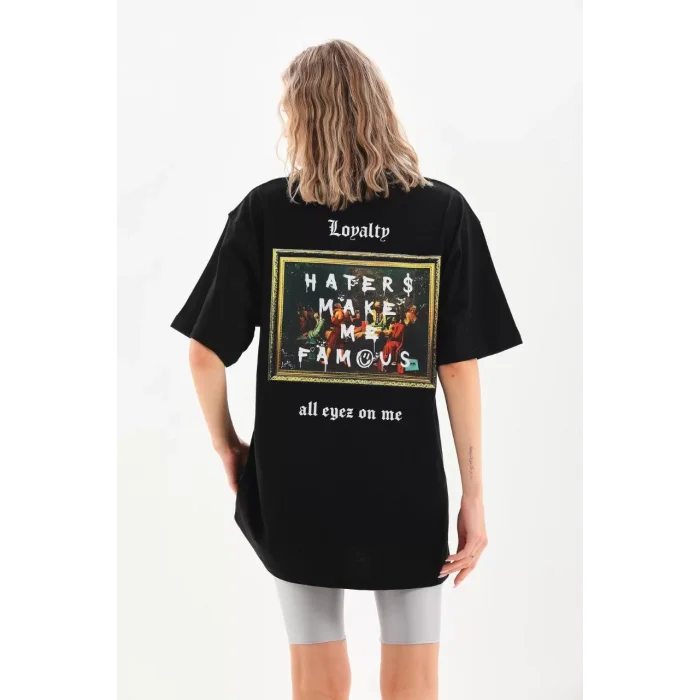 Arnay Unisex Baskılı Oversize T-shirt - Siyah