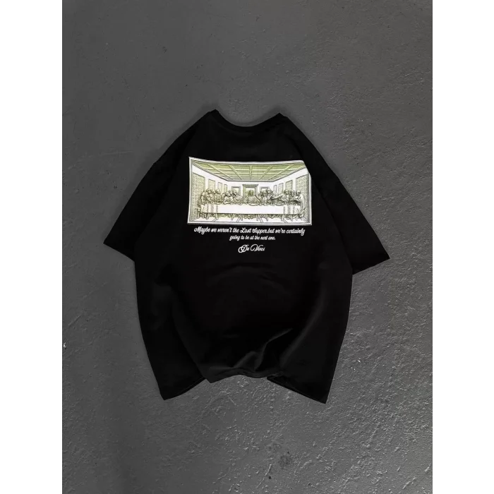 Arnay Unisex Baskılı Oversize T-shirt - Siyah