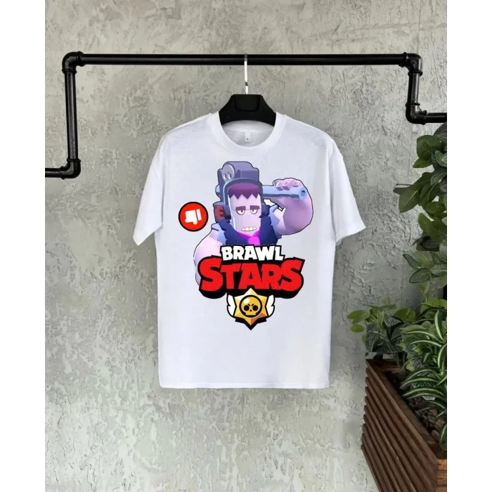 Arnay Unisex Bisiklet Yaka Kısa Kol Baskılı Çocuk T-shirt - Beyaz