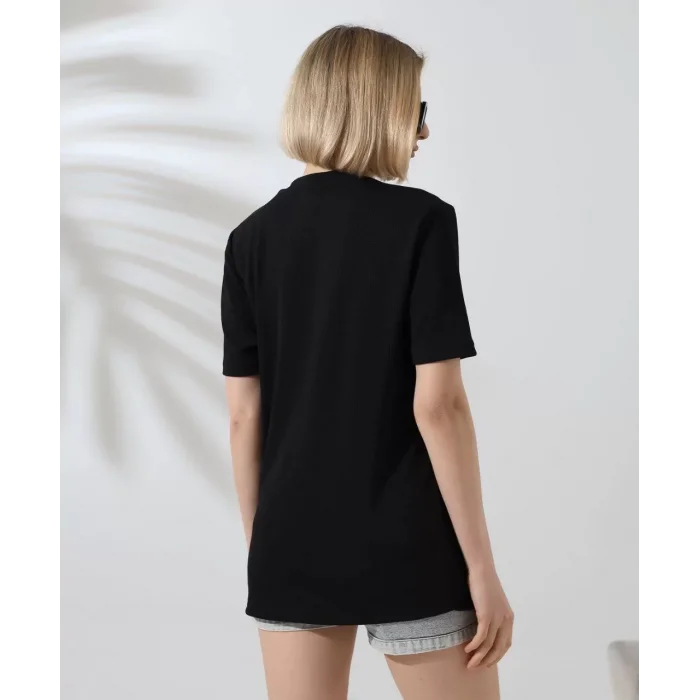 Arnay Unisex Bisiklet Yaka Slim Fit T-shirt - Siyah