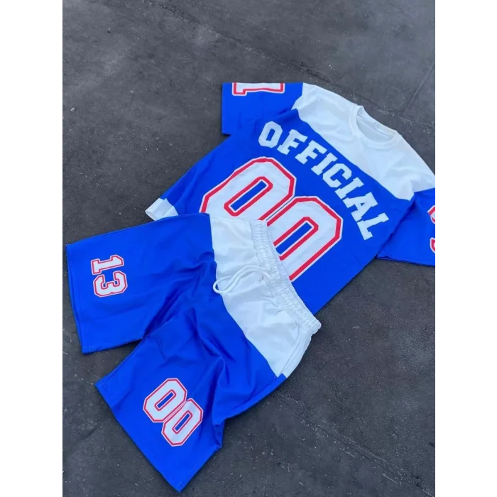 Arnay Unisex Çocuk Dijital Baskılı Şortlu Takım - Mavi