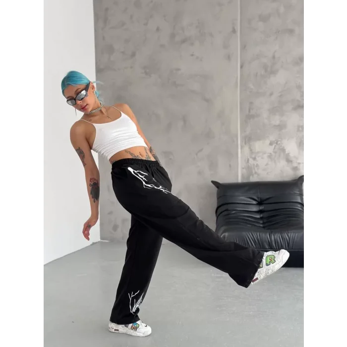 Arnay Unisex Dijital Baskılı Eşofman Altı - Siyah