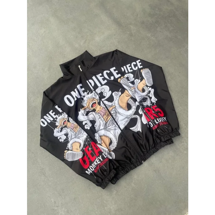 Arnay Unisex Fermuarlı Dijital Baskılı Rüzgarlik - Siyah