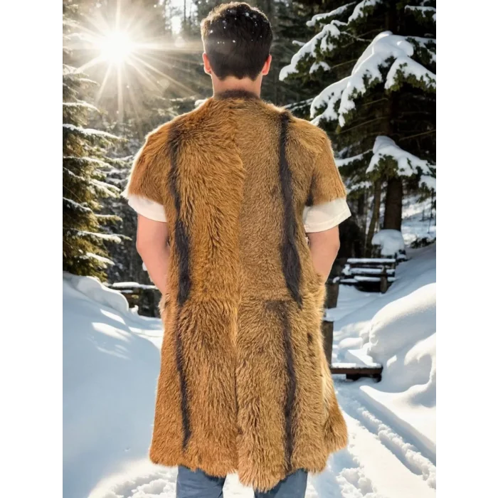 Arnay Unisex Kolsuz Uzun Yelek - Kahve