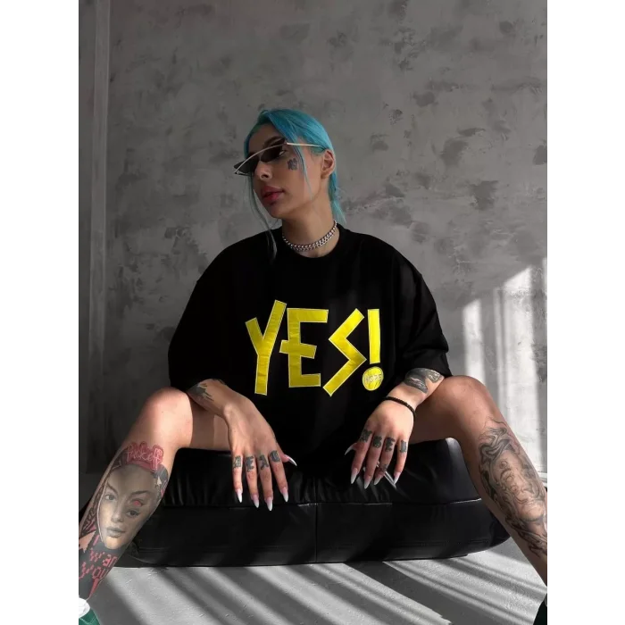 Arnay Unisex Nakış İşlemeli T-shirt - Siyah