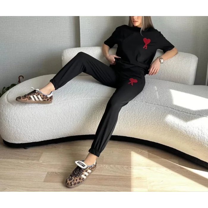 Arnay Unisex Paçası Lastikli Eşofman Altlı Takım - Siyah