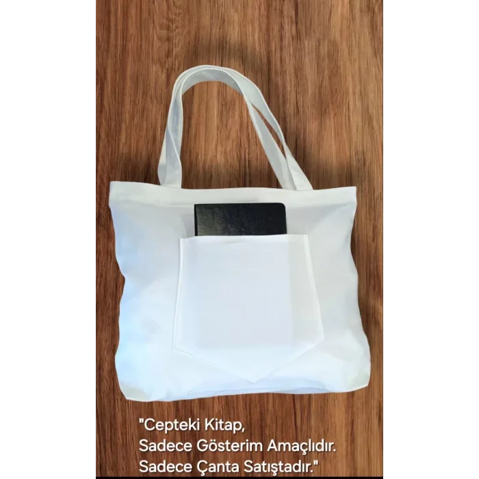 Arnay Unisex Piknik Ve Deniz Cepli Fermuarlı Çanta - Beyaz