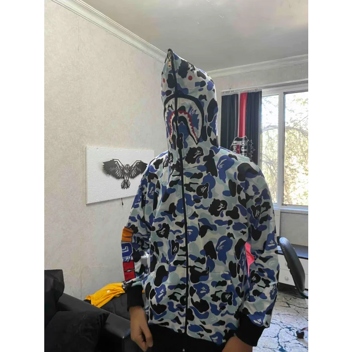 Arnay Unisex Pubg Bape X Shark Hoodie - Gri