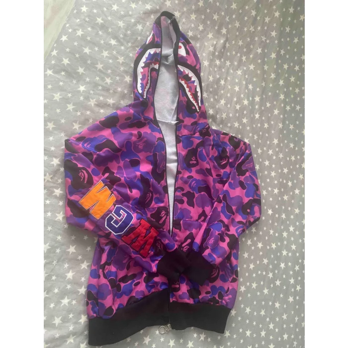 Arnay Unisex Pubg Bape X Shark Hoodie - Mor