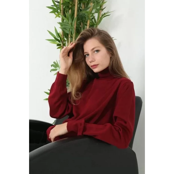 Arnay Unisex Tam Boğazlı Balıkçı Yaka Dokuma Triko - Siyah