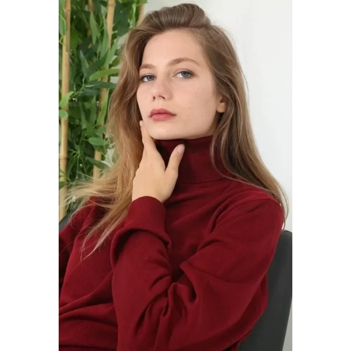 Arnay Unisex Tam Boğazlı Balıkçı Yaka Dokuma Triko - Siyah