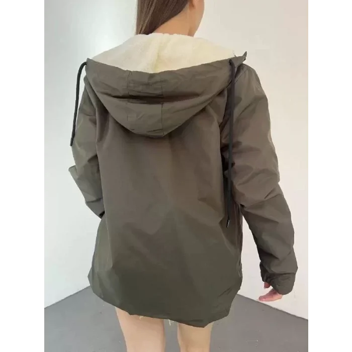 Arnay Unisex Tam Kalıp Kapüşonlu İçi Kürklü Mont - Kahverengi