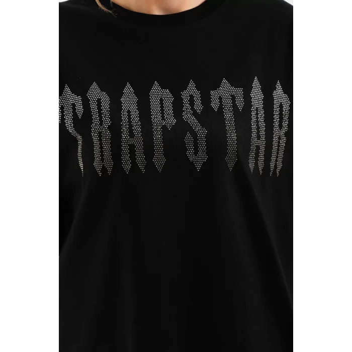 Arnay Unisex Taş Desenli Oversize T-shirt - Siyah