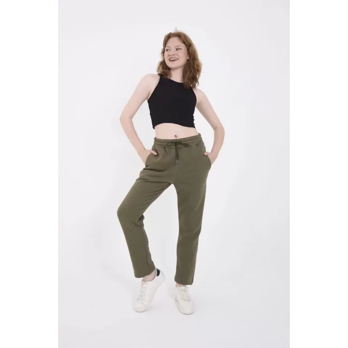 Arnay Unisex Üç İplik Basic Eşofman Pantolon - Haki
