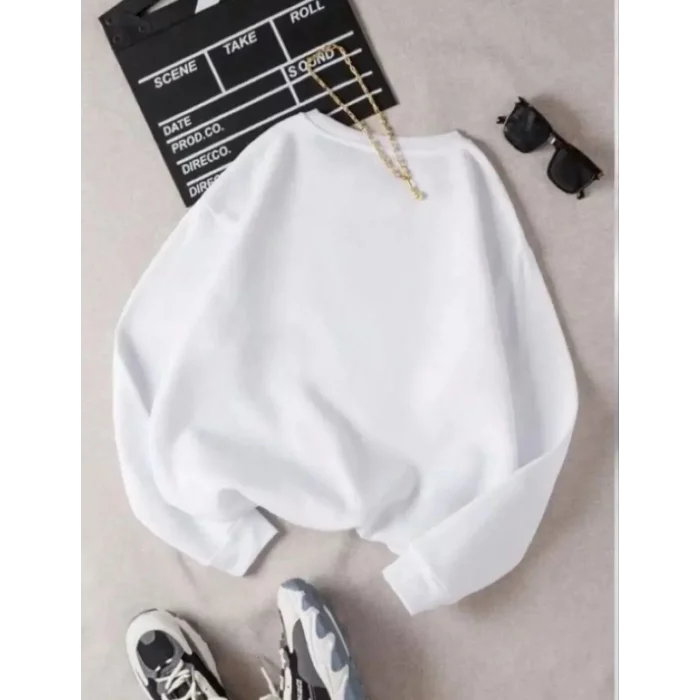 Arnay Unisex Üç İplik Biskilet Yaka Sweatshirt - Beyaz