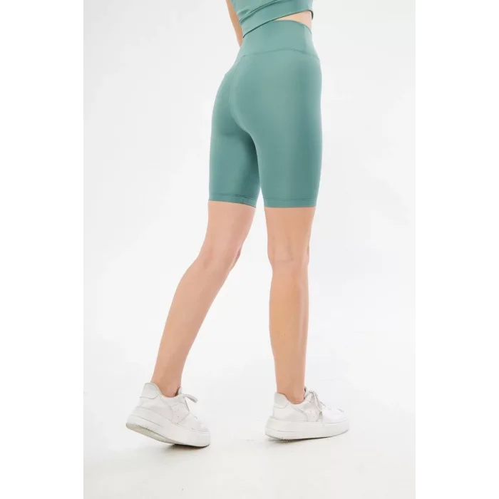 Arnay Yüksel Bel Dalgıç Biker Şort - Buz Mavisi