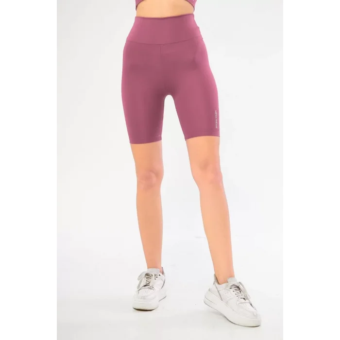 Arnay Yüksel Bel Dalgıç Biker Şort - Mor