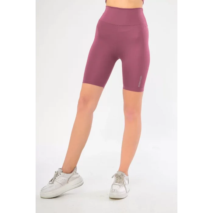 Arnay Yüksel Bel Dalgıç Biker Şort - Mor