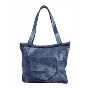 Arnay Blujin Desenli Piknik Ve Deniz Cepli Fermuarlı Çanta - Mavi