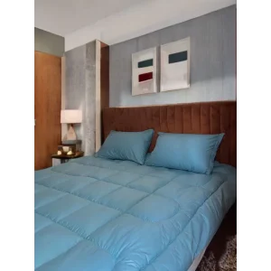 Arnay Çift Kişilik Doğal Yün Yorgan Ve Yastık Takımı - Mavi