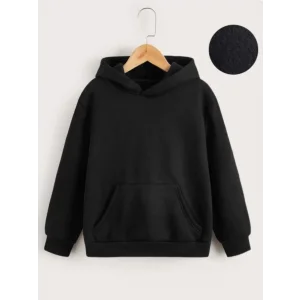 Arnay Çocuk Unisex Kapüşonlu Düz Sweatshirt - Siyah