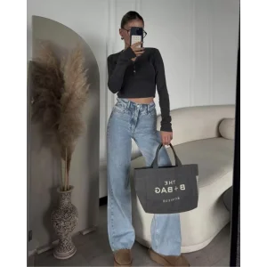 Arnay Düğme Detaylı Yıkamalı Crop