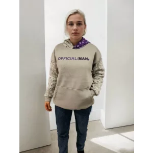 Arnay Kadın Baskılı Kapüşonlu Sweatshirt - Gri