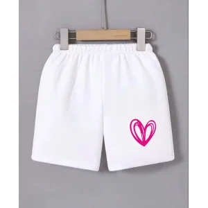 Arnay Kadın Beli Lastikli Baskılı Mini Şort - Beyaz