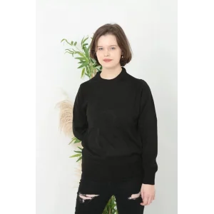 Arnay Kadın Bisiklet Yaka Düz Kazak - Siyah