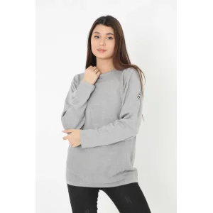 Arnay Kadın Biskilet Yaka Kolu Armalı - Gri