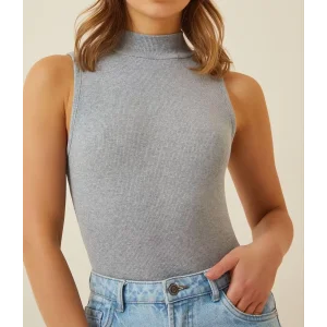 Arnay Kadın Full Likralı Fitilli Kaşkorse Body - Gri