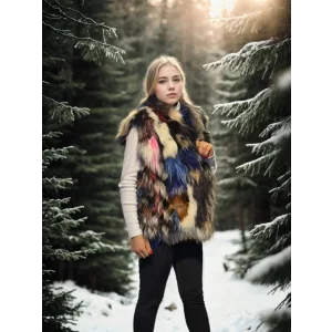 Arnay Kadın Kolsuz Hakiki Deri Ceket - Siyah