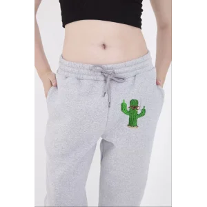 Arnay Kadın Lastikli Baskılı Eşofman Pantolon - Gri