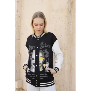 Arnay Kadın Oversize Kolej Ceket - Siyah