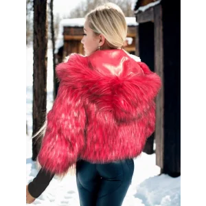 Arnay Kadın Uzun Kollu Kürk - Bordo