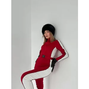 Arnay Kemer Detaylı Fermuarlı Tulum - Kırmızı