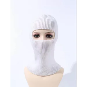 Arnay Kışlık Kar Maske Dokuma Triko Bere - Beyaz