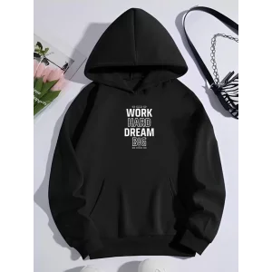 Arnay Kışlık Üç İplik Kapüşonlu Sweatshirt - Siyah