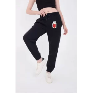 Arnay Üç İplik Lastikli Baskılı Eşofman Pantolon - Lacivert