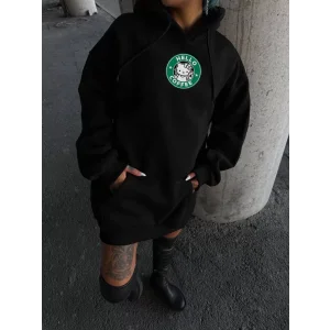 Arnay Üç İplik Penye Uzun Kol Kapüşonlu Sweatshirt - Siyah