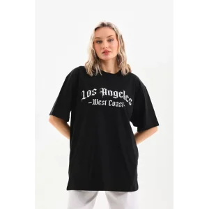 Arnay Unisex Baskılı Oversize T-shirt - Siyah