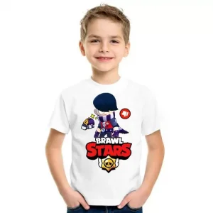 Arnay Unisex Bisiklet Yaka Kısa Kol Baskılı Çocuk T-shirt - Beyaz