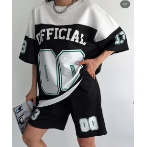 Arnay Unisex Dijital Baskılı Şortlu Takım - Siyah