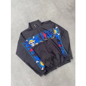 Arnay Unisex Fermuarlı Dijital Baskılı Rüzgarlik - Siyah