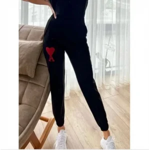 Arnay Unisex İki İplik Baskılı Oversize Eşofman Altı - Siyah