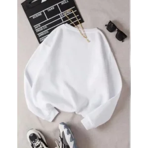 Arnay Unisex Üç İplik Biskilet Yaka Sweatshirt - Beyaz