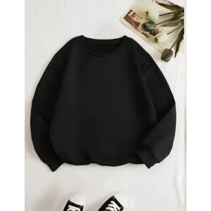 Arnay Unisex Üç İplik Biskilet Yaka Sweatshirt - Siyah