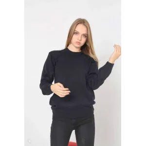 Arnay Unisex Uzun Kol Biskilet Yaka Dokuma Triko - Indigo