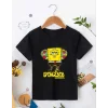 Arnay Bisiklet Yaka Kısa Kol Çocuk Baskılı T-shirt - Siyah