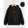 Arnay Çocuk Unisex Kapüşonlu Babygirl Baskılı Sweatshirt - Siyah